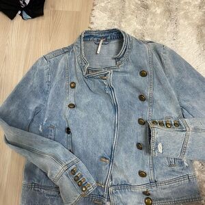Free People Jean Jacket Distressed